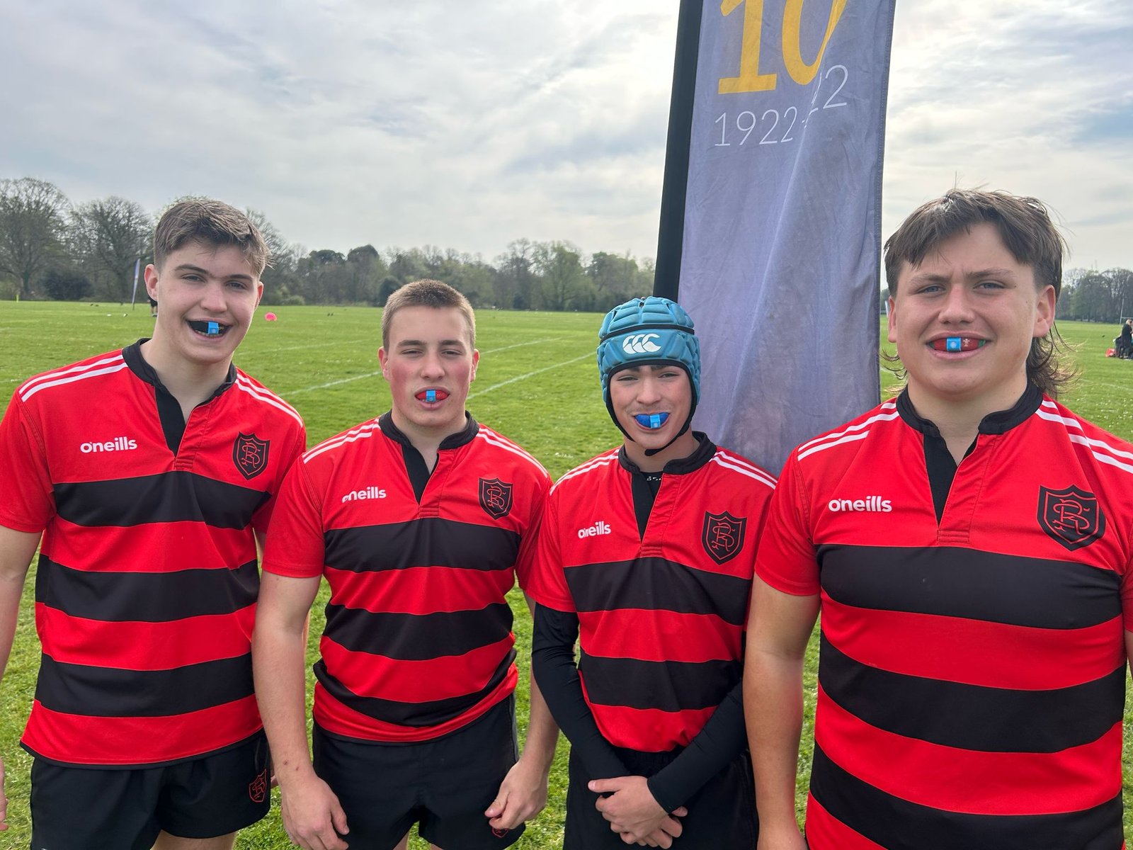 Rougemont School players wearing GumGauge indicators